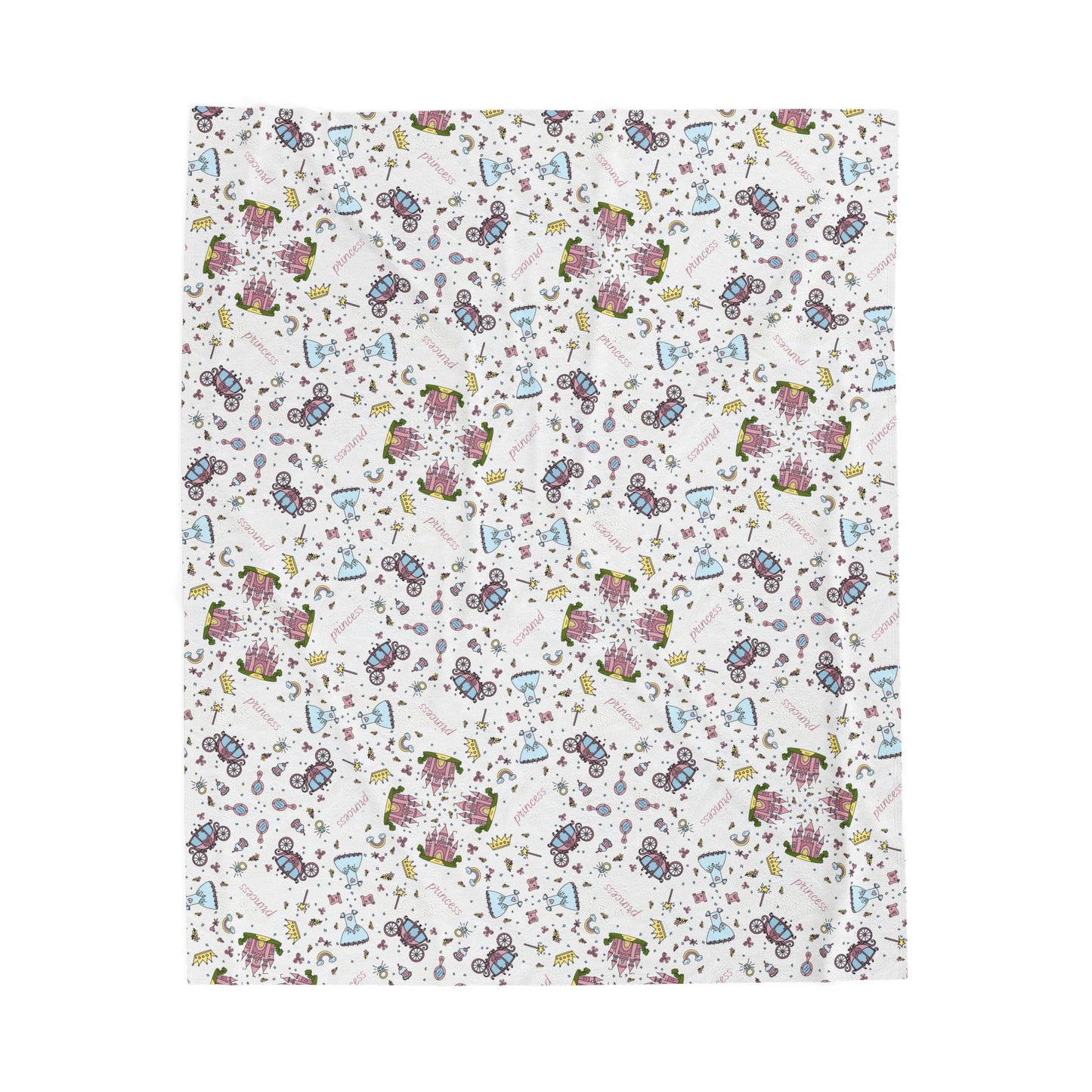 Personalized Princess Blanket – Custom Name Velveteen Plush Throw for Girls’ Bedroom Decor