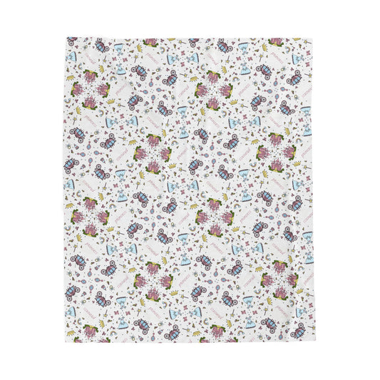 Personalized Princess Blanket – Custom Name Velveteen Plush Throw for Girls’ Bedroom Decor