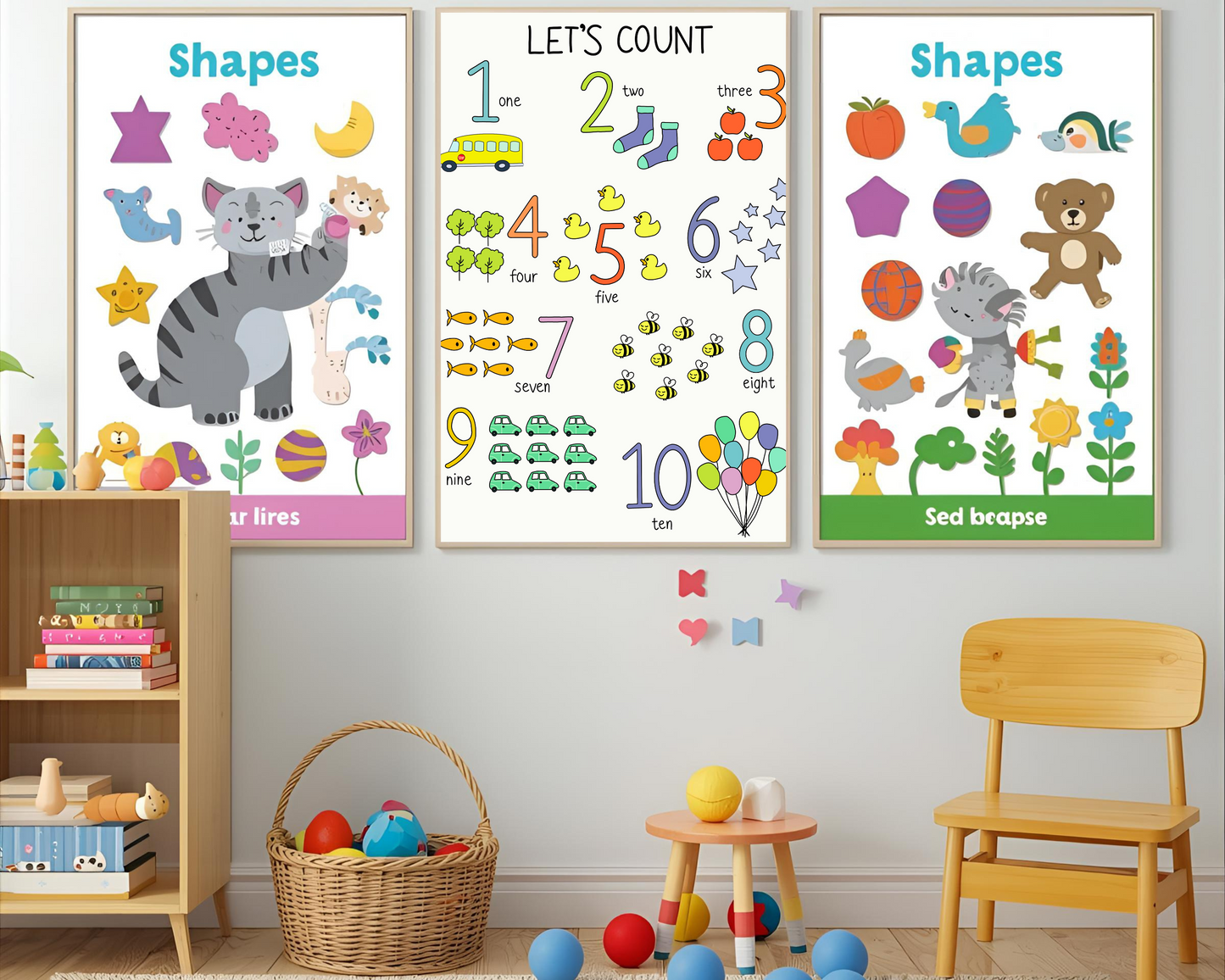 Educational Counting Poster, Kids Learning Wall Art, Classroom Decor, Nursery Print, Childrens Room Decoration