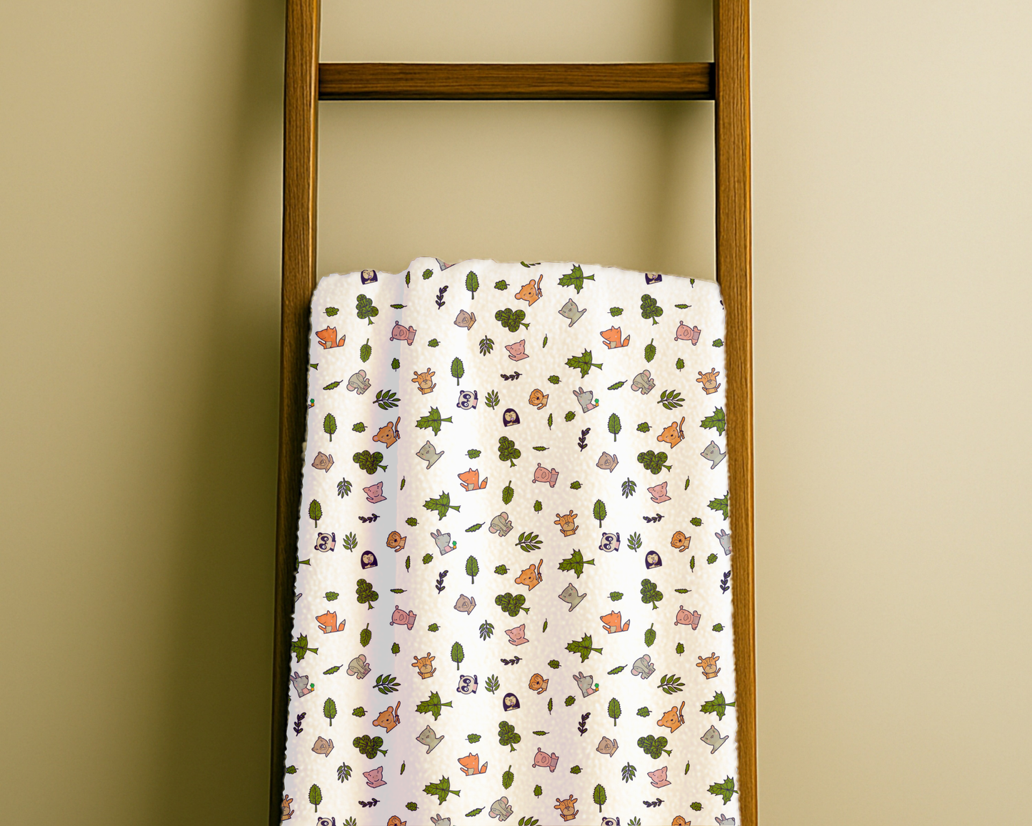 Zoo Safari Velveteen Plush Blanket Soft Cozy Animal Print Throw for Kids and Adults