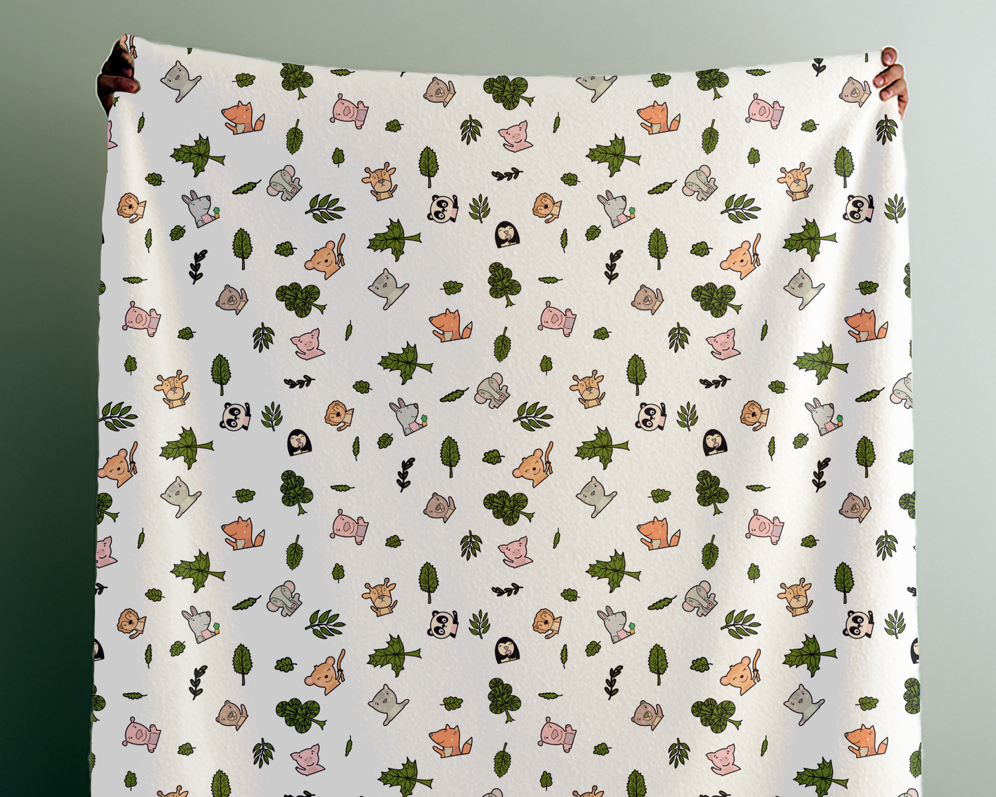 Zoo Safari Velveteen Plush Blanket Soft Cozy Animal Print Throw for Kids and Adults