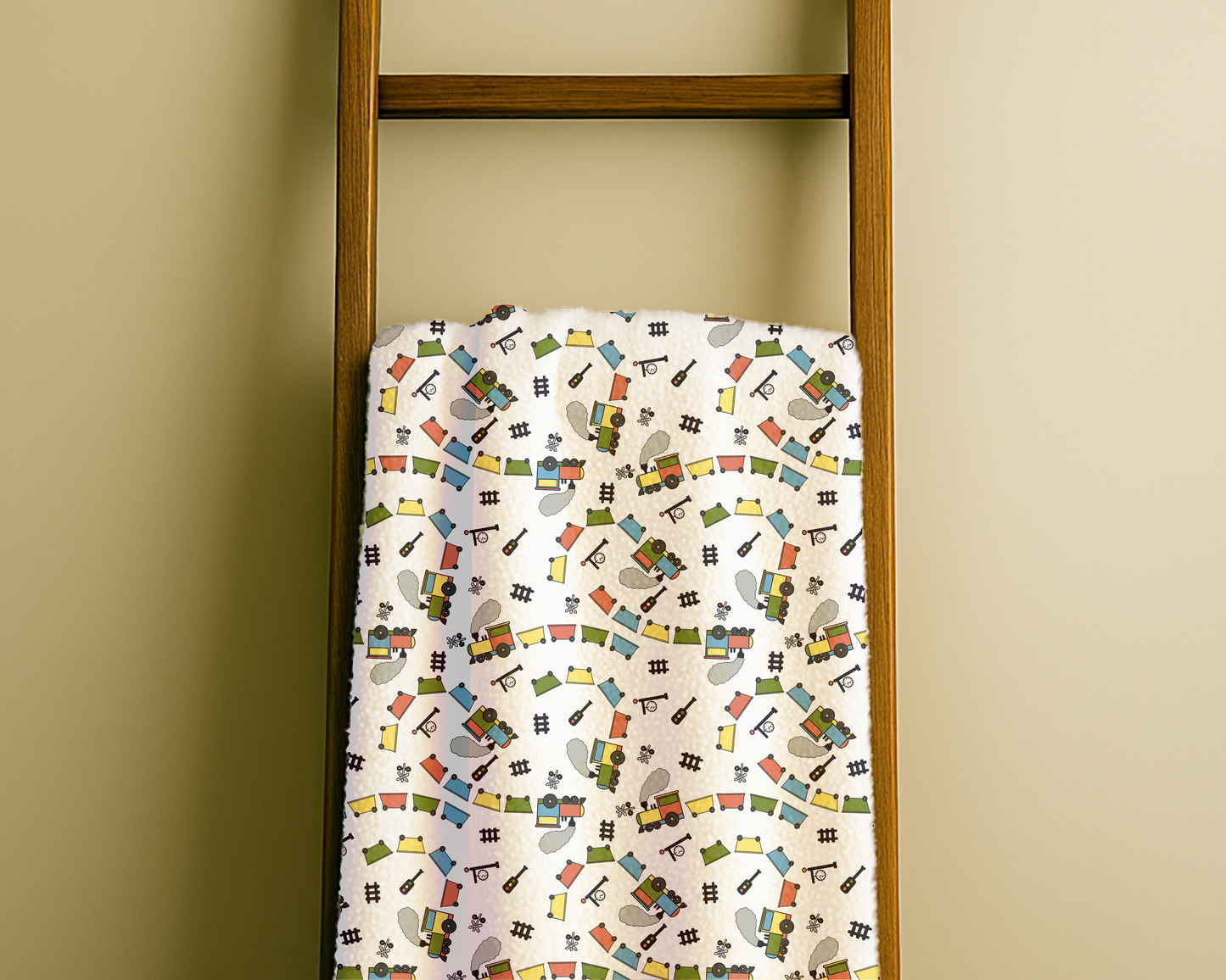 Locomotive Train Plush Blanket – Soft Velveteen Throw for Bedroom, Living Room & Gifts