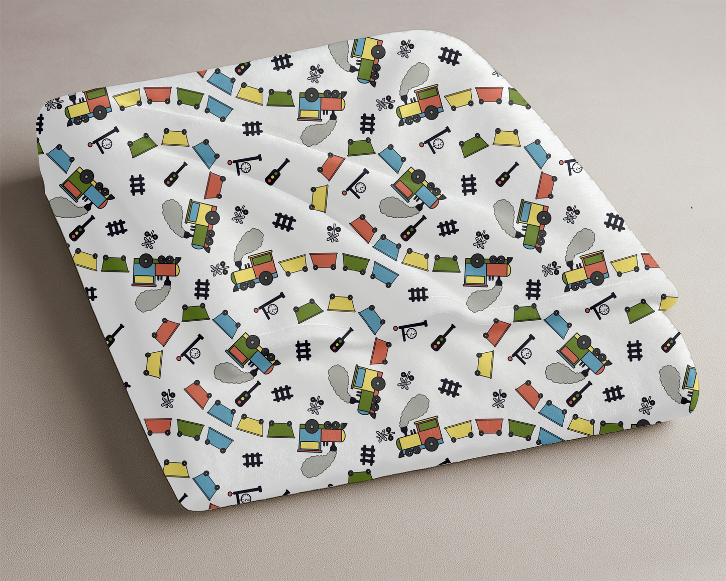 Locomotive Train Plush Blanket – Soft Velveteen Throw for Bedroom, Living Room & Gifts