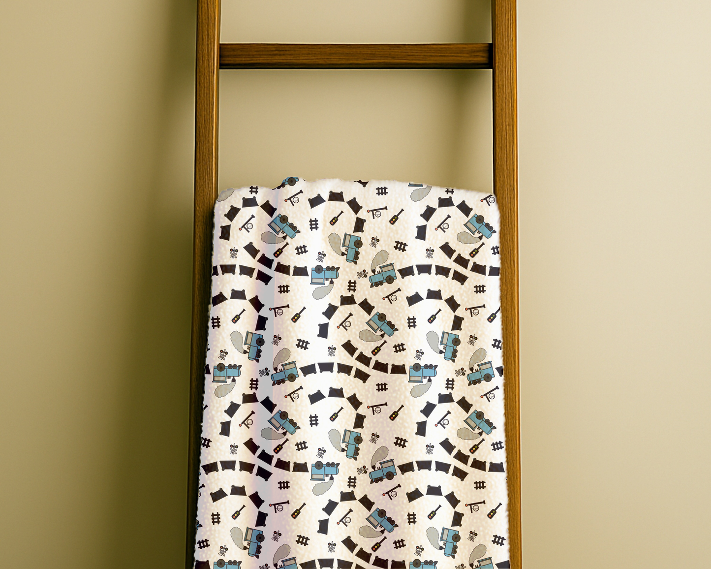 Train Lover Plush Blanket – Cozy Velveteen Throw with Locomotive Design for Home & Gifts