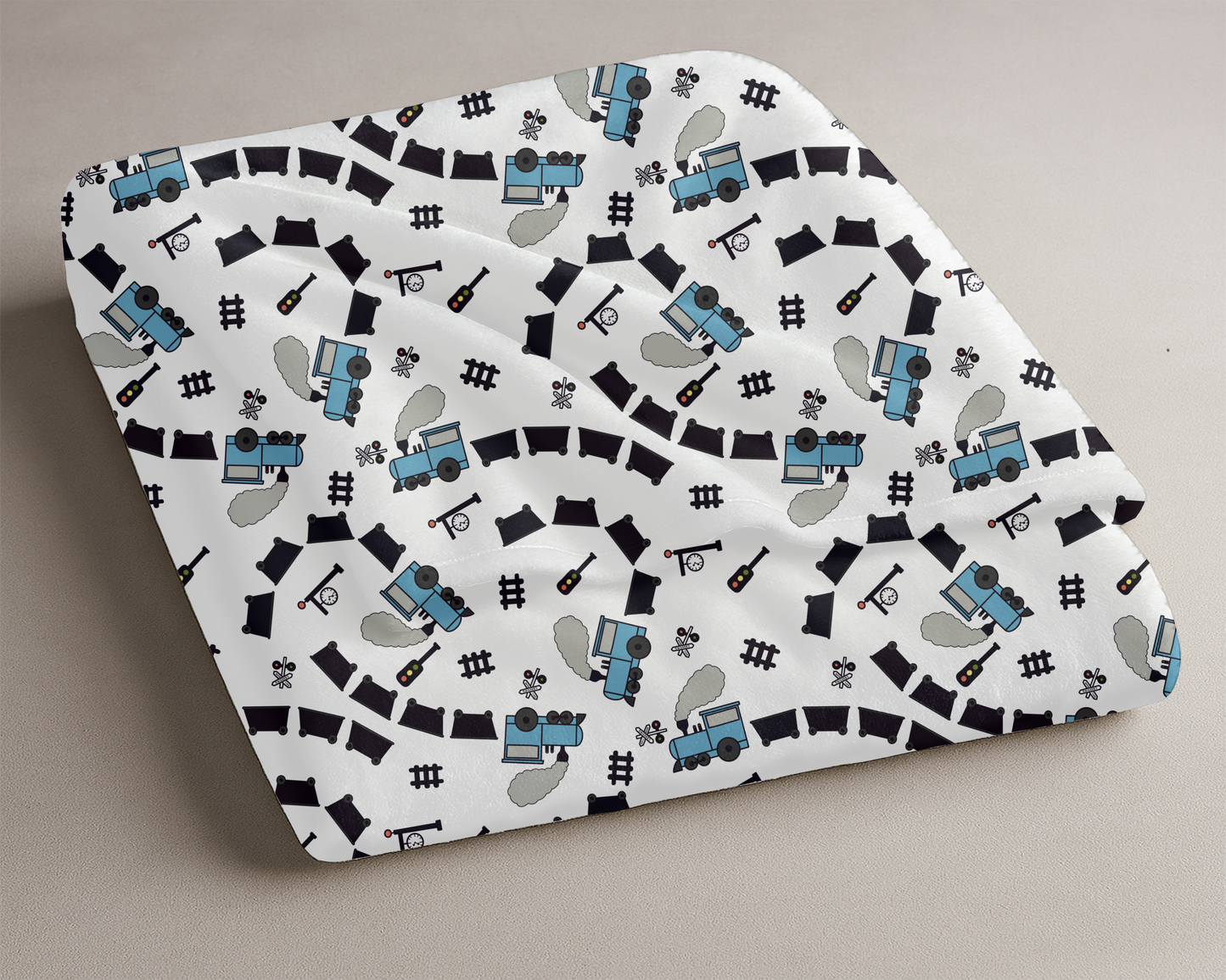 Train Lover Plush Blanket – Cozy Velveteen Throw with Locomotive Design for Home & Gifts