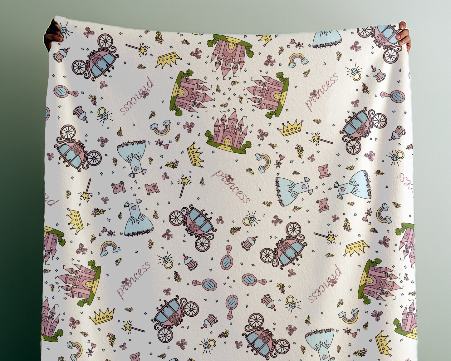 Personalized Princess Blanket – Custom Name Velveteen Plush Throw for Girls’ Bedroom Decor