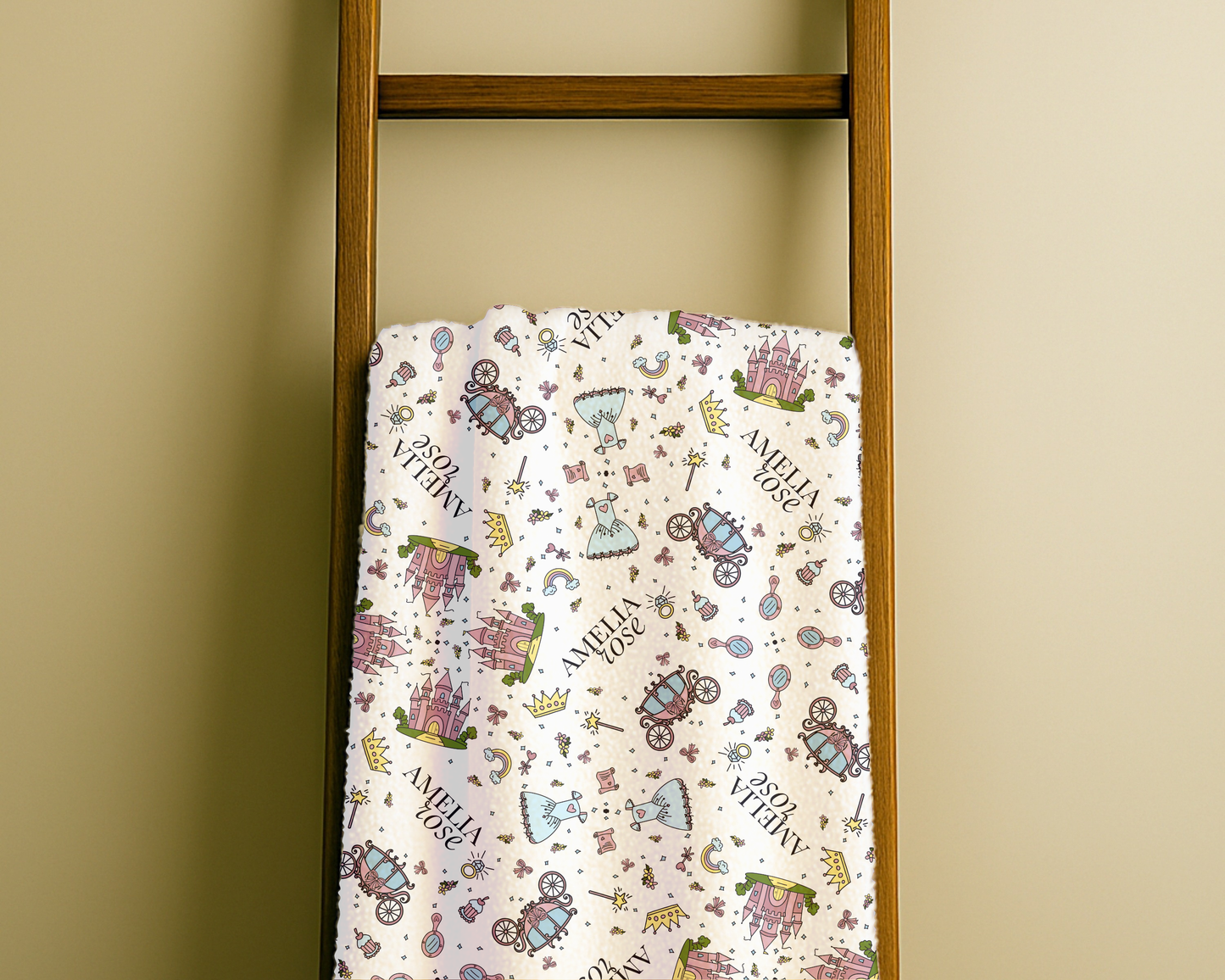 Personalized Princess Blanket – Custom Name Velveteen Plush Throw for Girls’ Bedroom