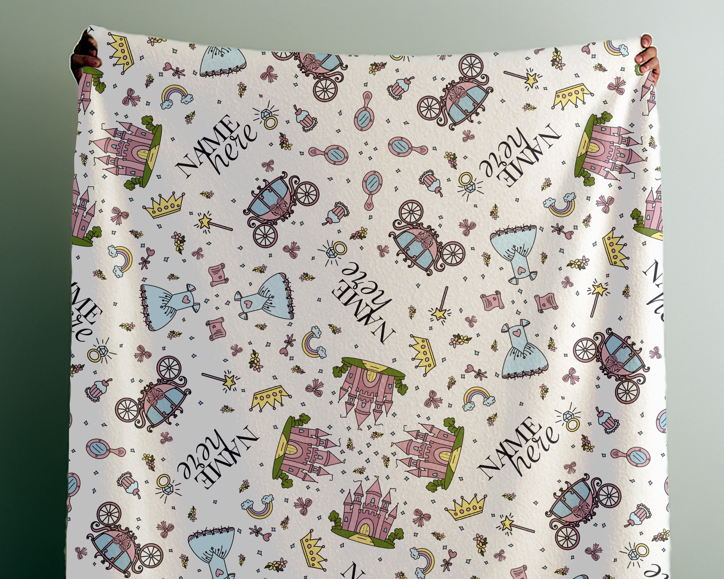 Personalized Princess Blanket – Custom Name Velveteen Plush Throw for Girls’ Bedroom