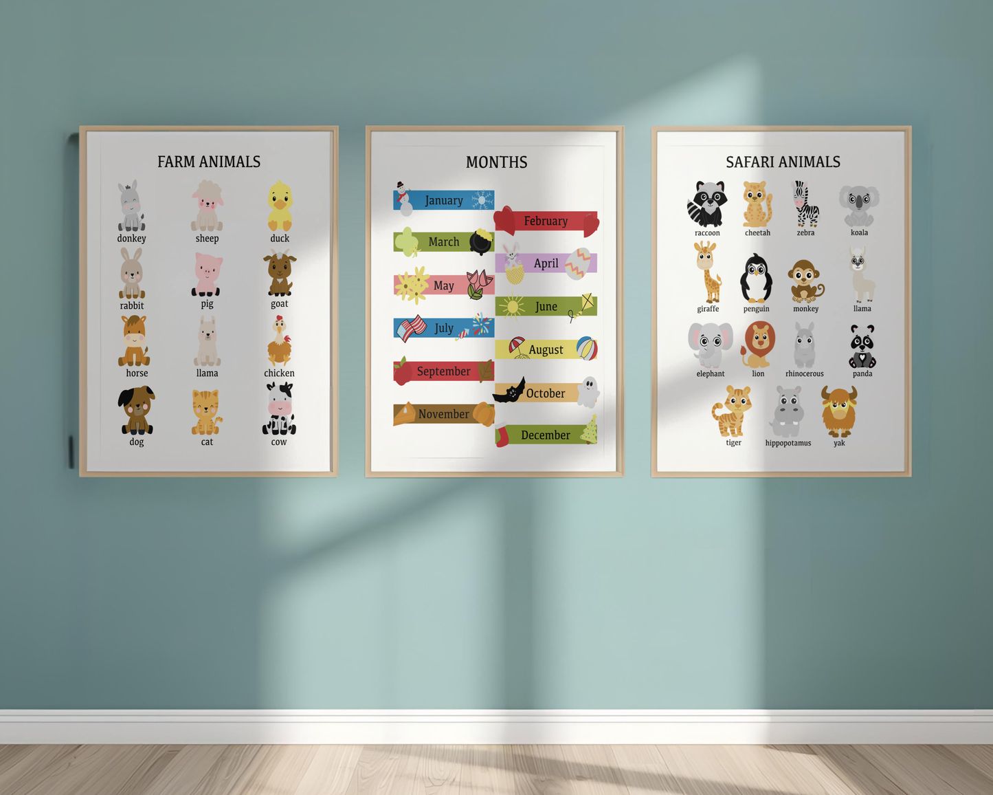 Months of the Year Poster Printable | Preschool Calendar Chart | Learning Months Wall Art | Classroom Educational Print