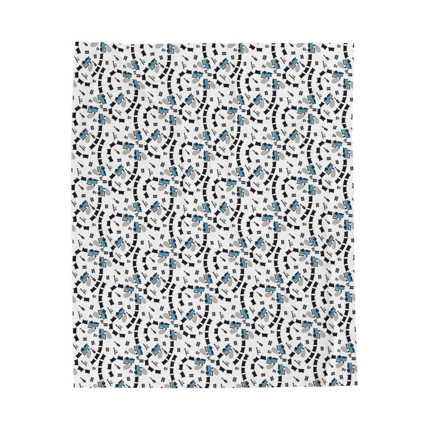 Train Lover Plush Blanket – Cozy Velveteen Throw with Locomotive Design for Home & Gifts