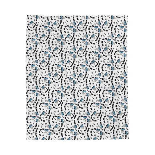 Train Lover Plush Blanket – Cozy Velveteen Throw with Locomotive Design for Home & Gifts