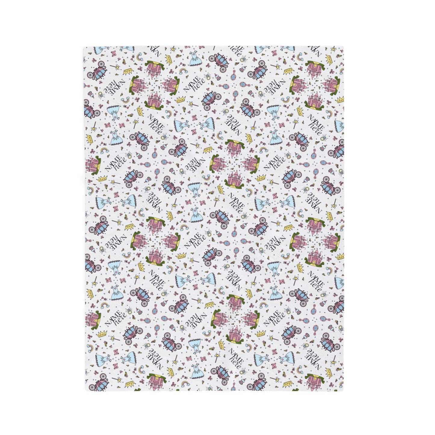 Personalized Princess Blanket – Custom Name Velveteen Plush Throw for Girls’ Bedroom