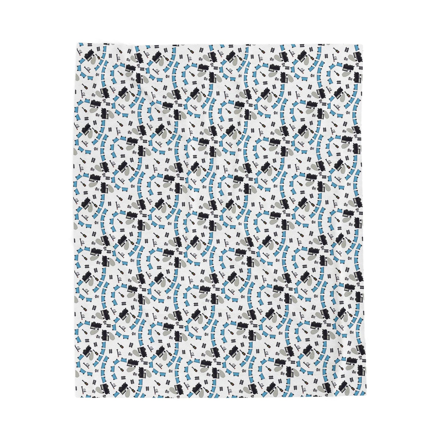 Train Themed Velveteen Plush Blanket – Soft Locomotive Throw for Kids, Adults & Train Lovers